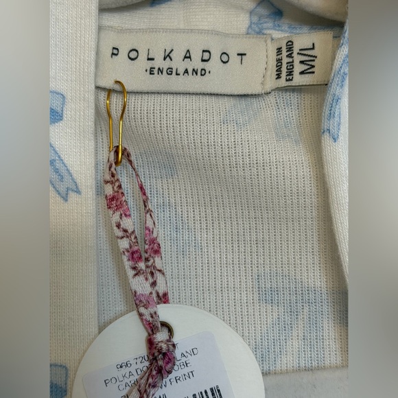 LoveShackFancy NWT Robe with Blue Bow Pattern and tie waist. - Picture 4 of 7